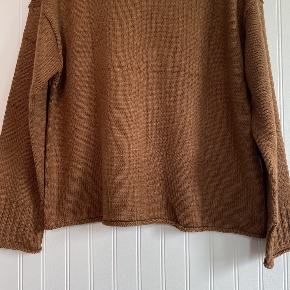 Unbranded Womens Roll Neck Sweater Size S Oversized Relaxed Fisherman Heritage - Picture 3 of 10